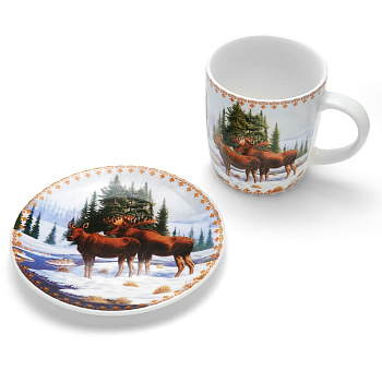 Чайная пара "Лоси в тайге"