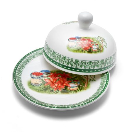 Масленка круглая "Лилии с ягодами" Масленка круглая "Лилии с ягодами"